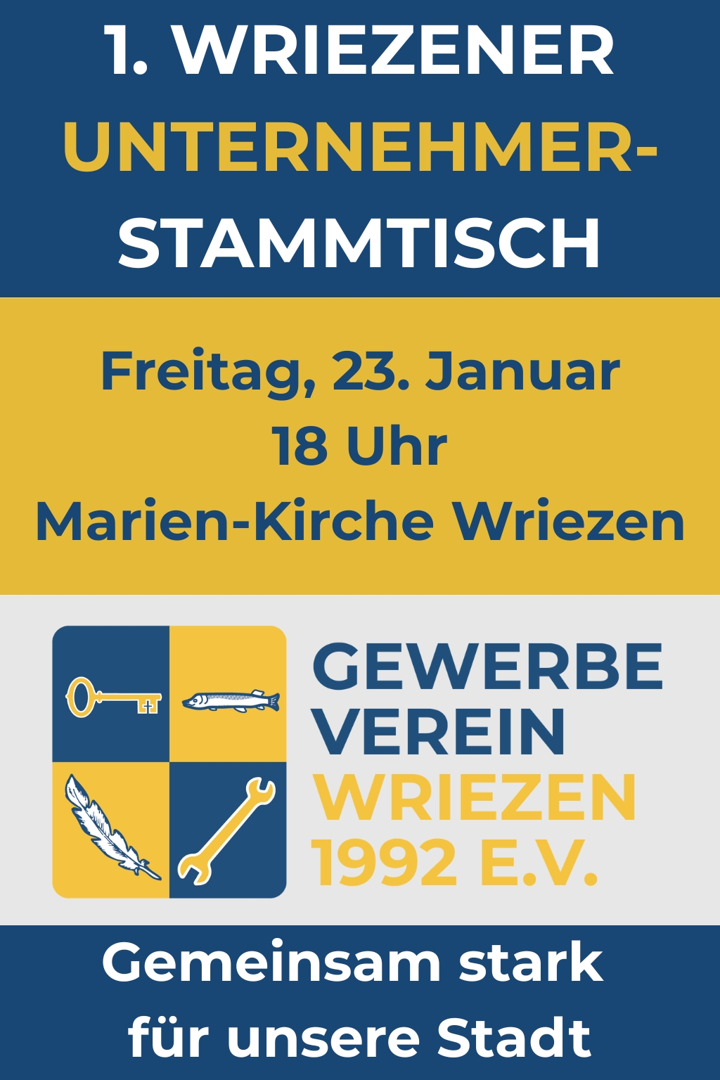 1. Wriezener Unternehmer Stammtisch Veranstaltungsplakat